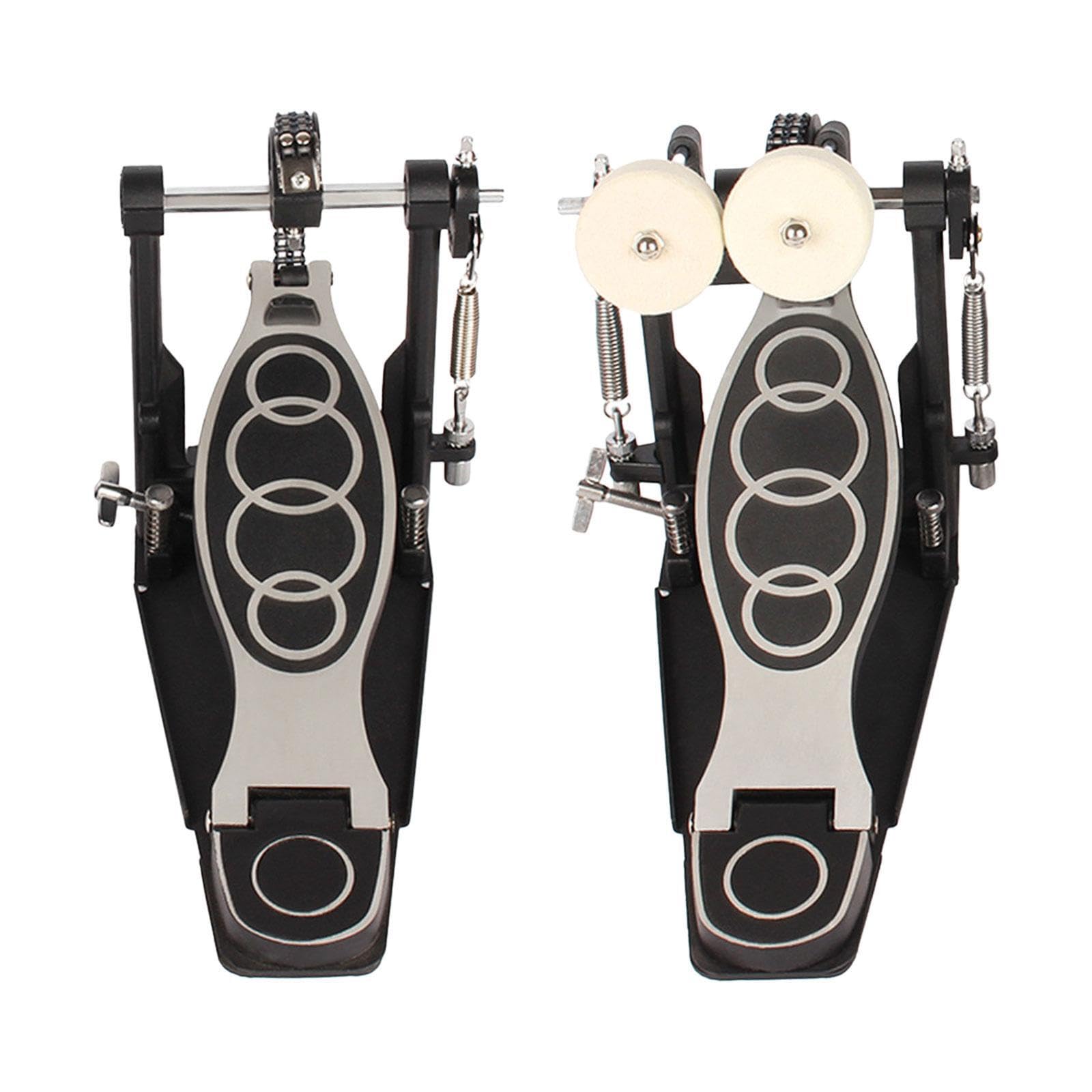 Pedal de bombo doble, eléctrico, de doble cadena, antideslizante, con funciones ajustables, ideal para bateristas. Instrumento de percusión.