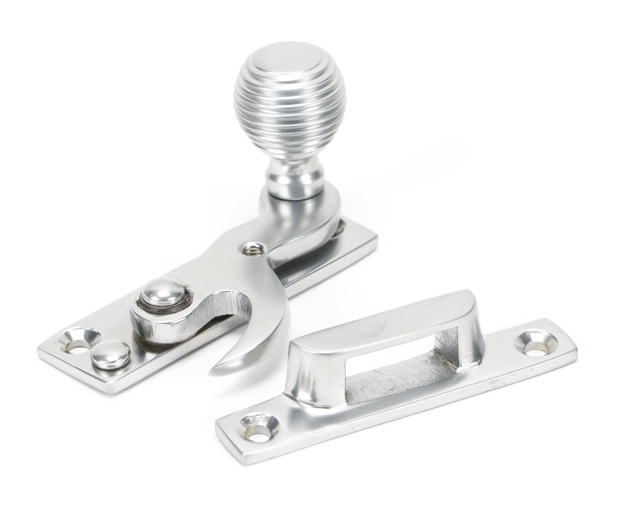 From The Anvil Satin Chrome Beehive Sash Hook Fastener from B&Q