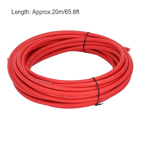 Miniatura 2 de Cable de panel solar, 6 cables fotovoltaicos cuadrados de cable fotovoltaico solar de doble capa de aislamiento de cobre estañado, piezas y