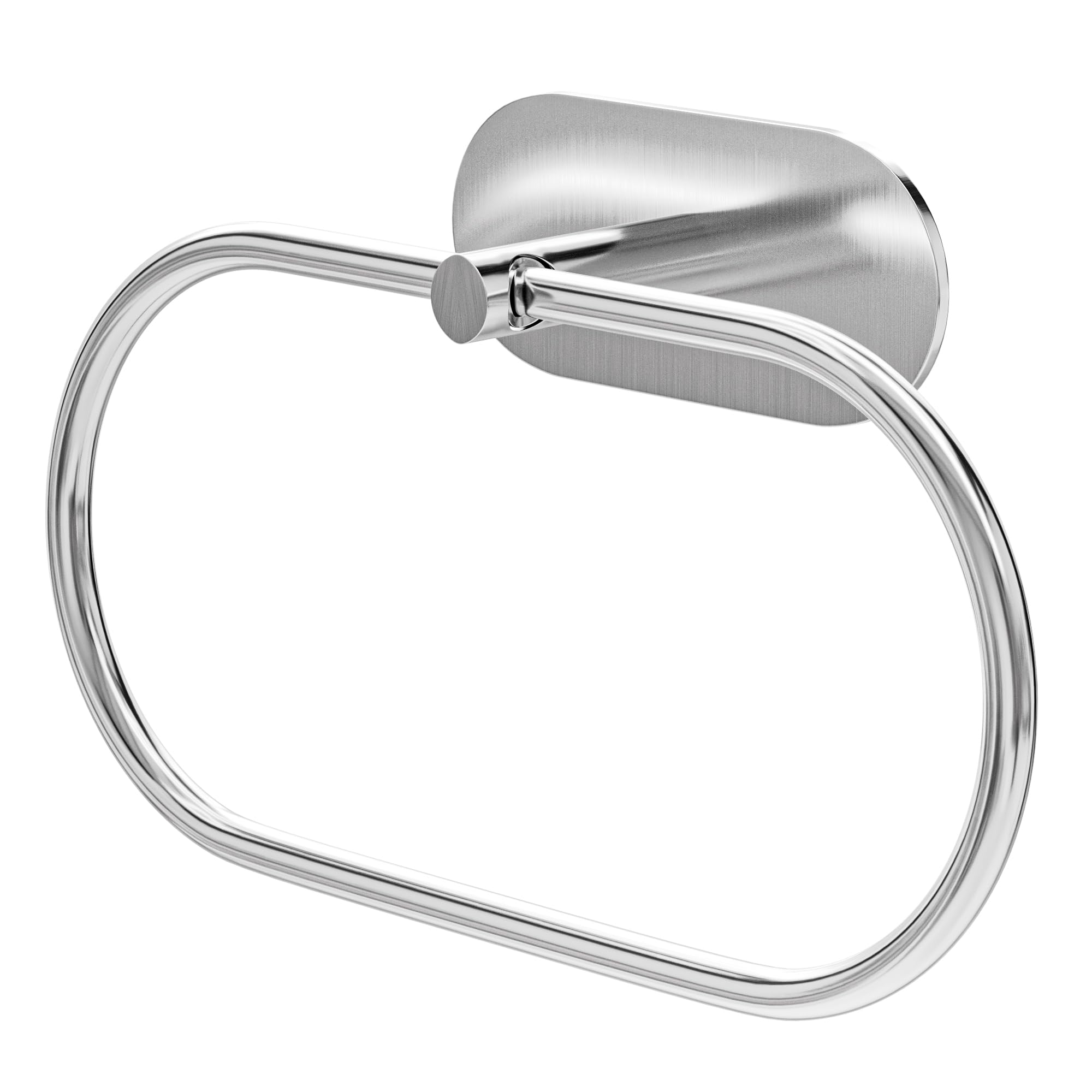 Amig Matte - Self-Adhesive Bathroom Towel Rail Mod. Ea-2 | Wall-Mounted Towel Holder Screwless Adhesive | 205 X 125 Mm | Stainless Steel | Matt Silver