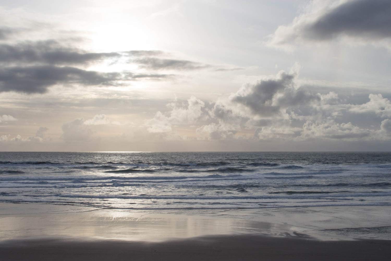 Beach Photography Unframed Silver Grey Seascape Photo Ocean Photographic Print Large Monochromatic Home Decor Sophisticated Nature