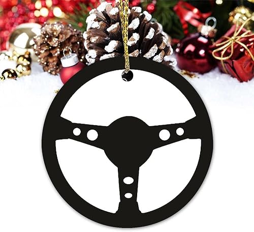 Adorno de Navidad para volante de automóvil, adornos de cerámica, decoración única para el hogar, colgantes colgantes de 3 pulgadas Volante
