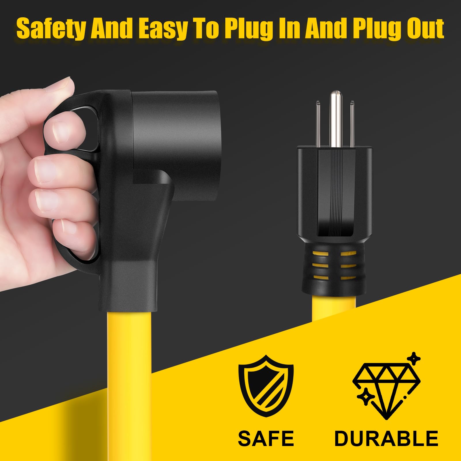Snapklik.com : 50 Amp To 110 Volt RV Adapter Cord, 50A To 15A NEMA 5 ...