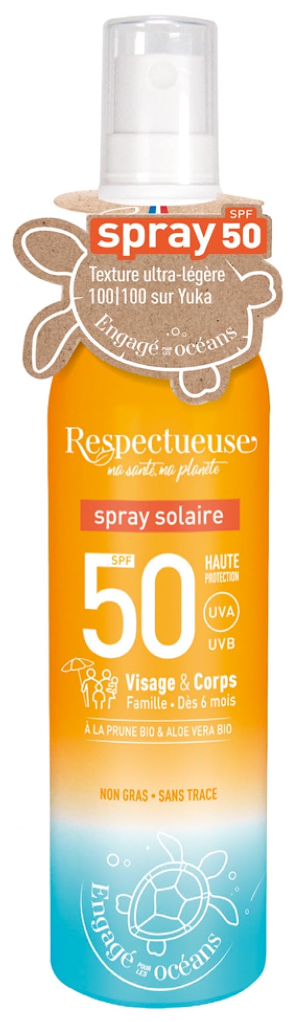 Respectueuse Spray Solaire SPF50 100 ml