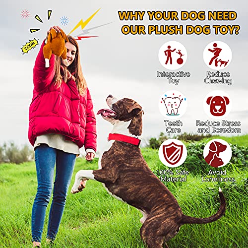 NOUGAT Dog Toy-Plush Dog ToyPlush Dog Toy Squeaky Stuffed Dog Toys for Boredom & Stimulating Play,Chew Resistant… - Image 3