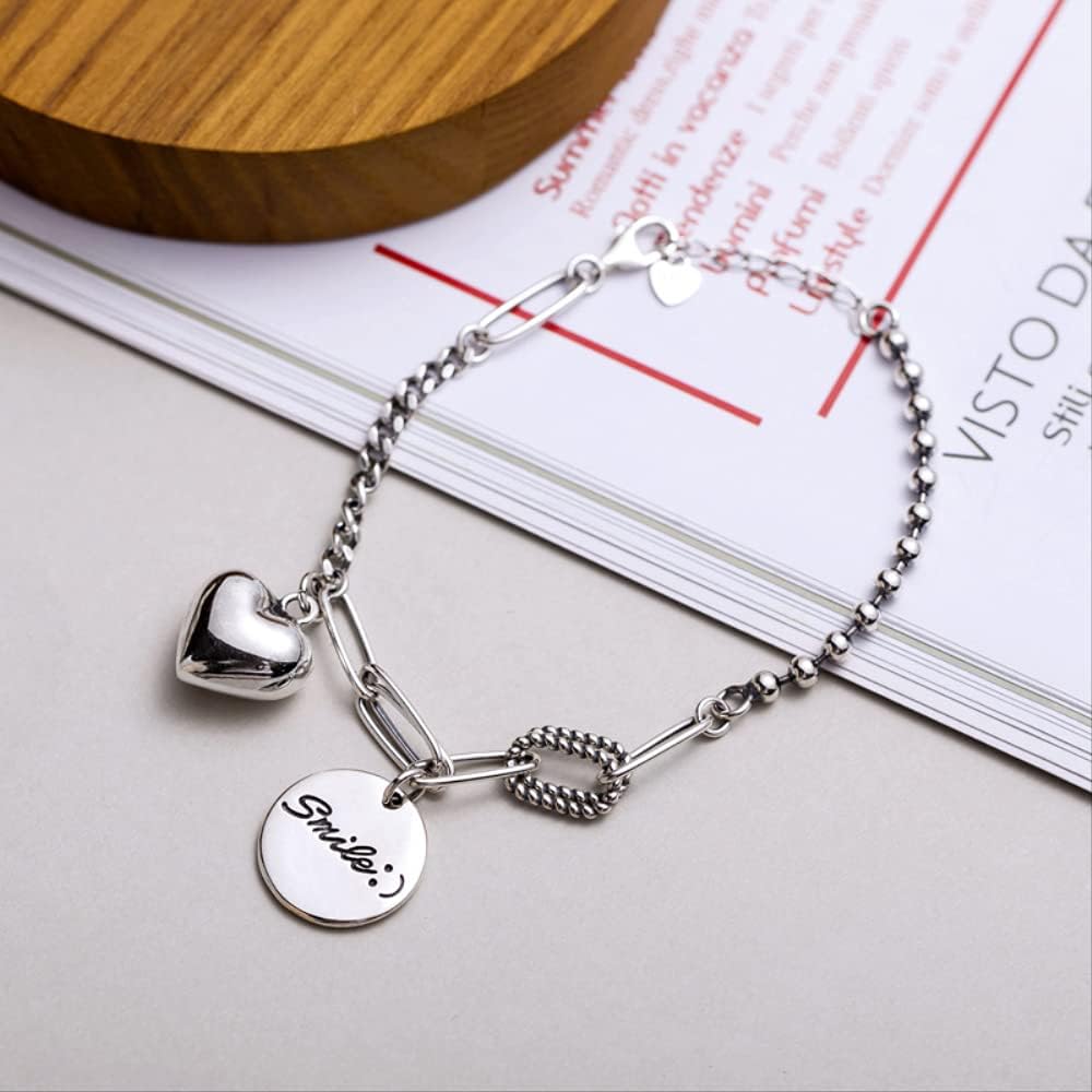Pulsera con dijes, Letra, Forma de corazón, Colgante, Mano para Mujer, Fiesta