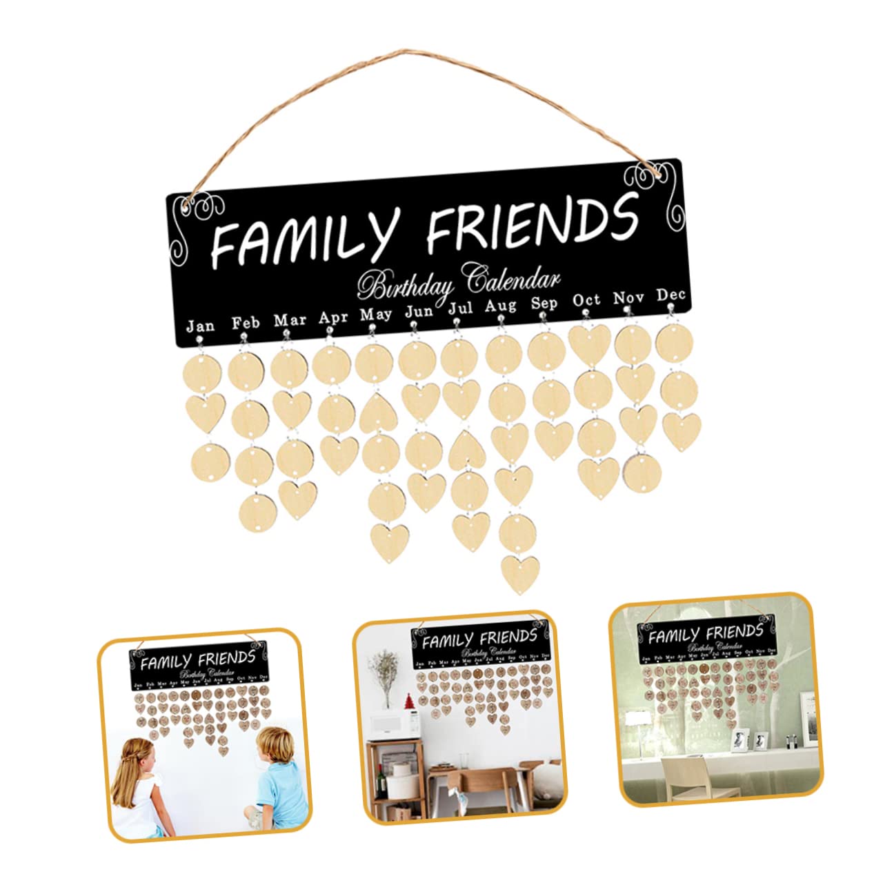 3 Set Di Calendario Dellavvento in Legno Unico Striscioni Di Compleanno Biglietti Di Auguri Promemoria Per La Famiglia Decorazioni Da Parete