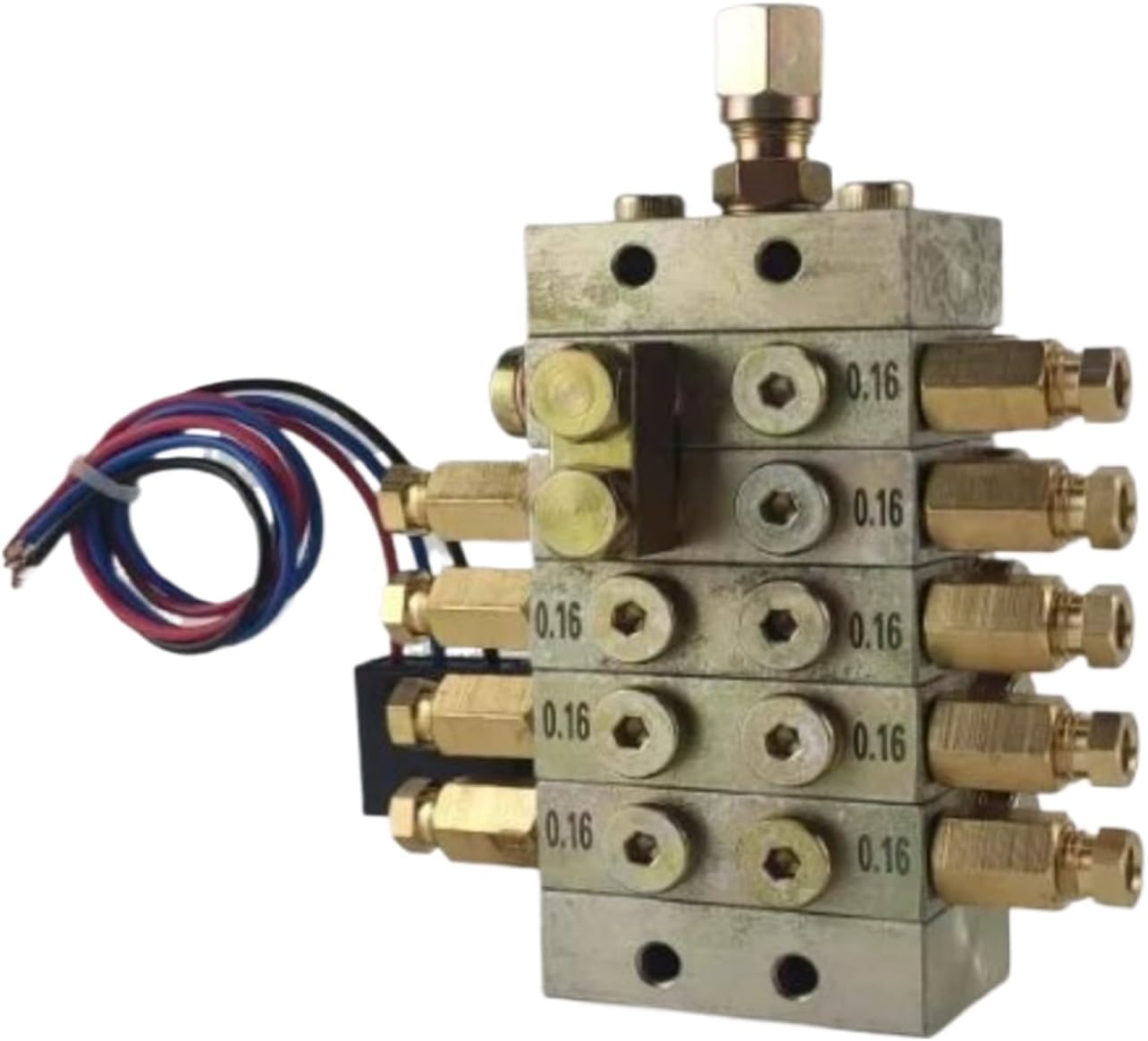 1pcs Progressive Oil Distributor DP1 Type Distribution Valve 9 Outlet(1in9out+Switch)