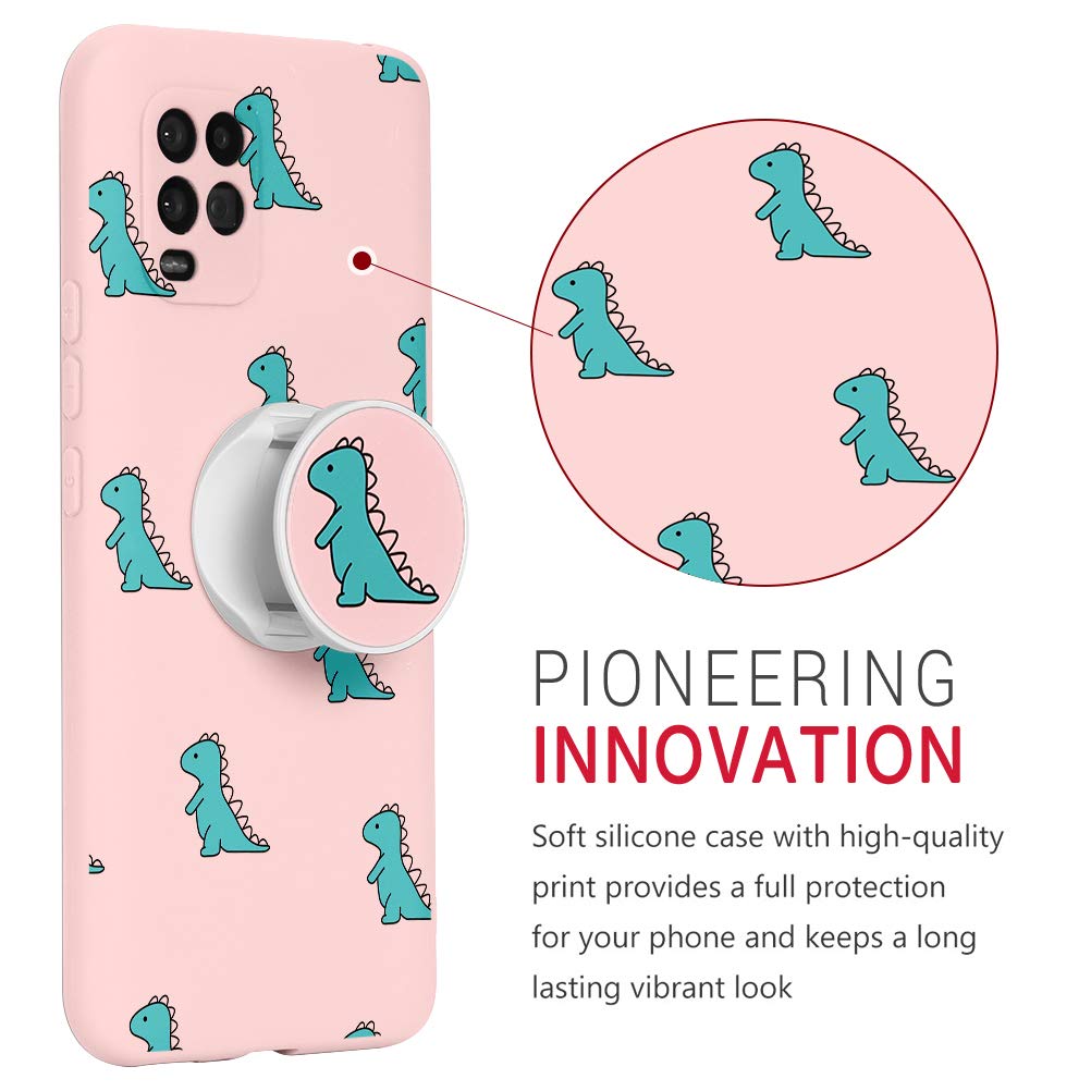 Yoedge Cover Natalizia Per Xiaomi Mi 10 Lite 5G | Silicone TPU Morbido Trasparente Con Disegno Orso Polare 3D | Antiurto E Sottile