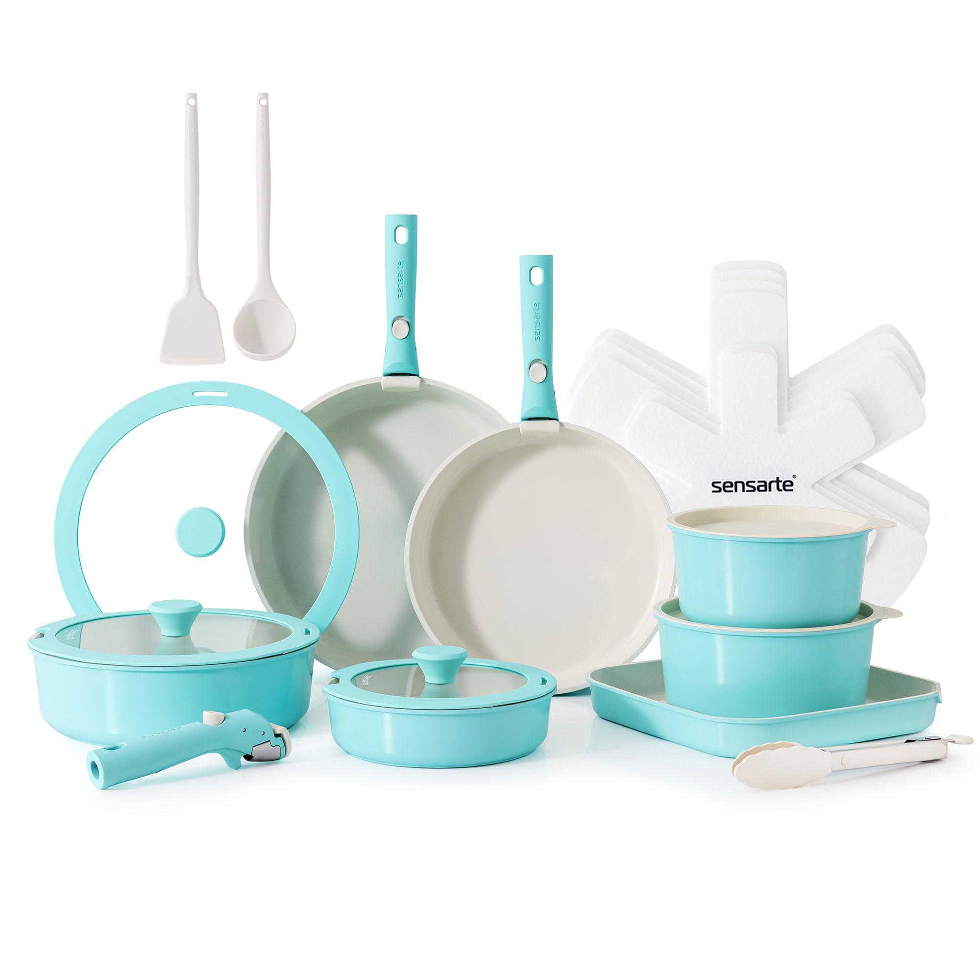 SENSARTE 24-Piece Ceramic Pots and Pans Set