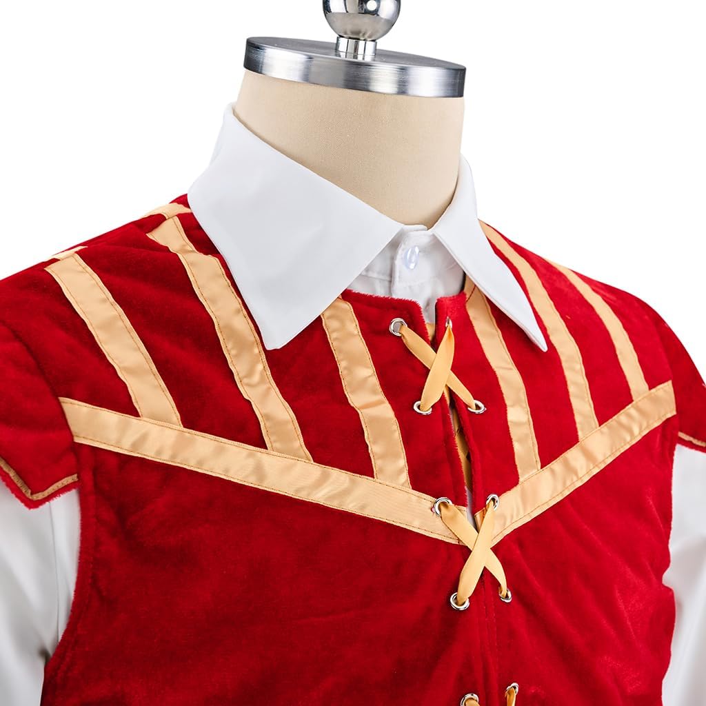 Men's Tudor Costume Elizabethan Period Tudor Nobleman Renaissance Velvet Doublet Jerkin Shirt Breeches Suit - Image 6