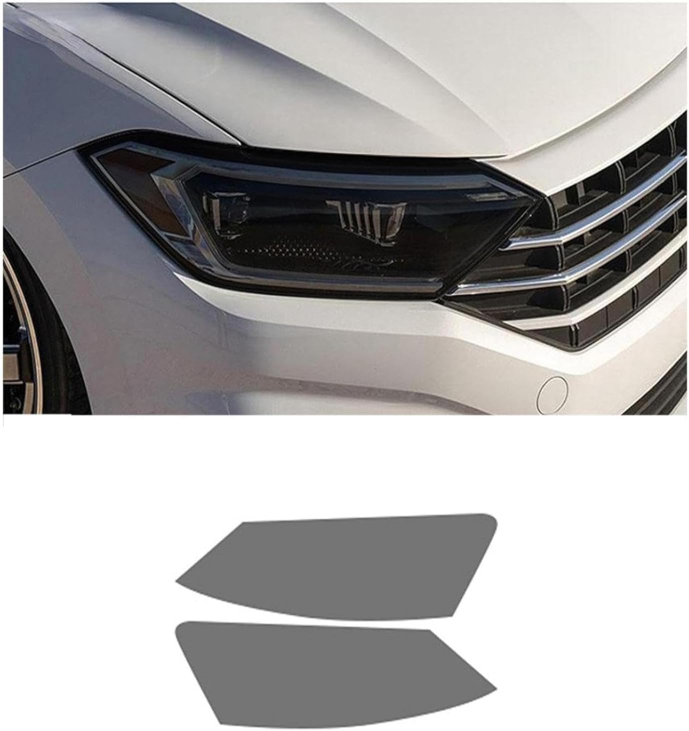 SamLng Car Front Light Film for VW for Jetta A7 2018 2019 2020 Car Headlight Film Front Light Transparent Blackened Moulding Vinyl Protection Sticker Car Light Film