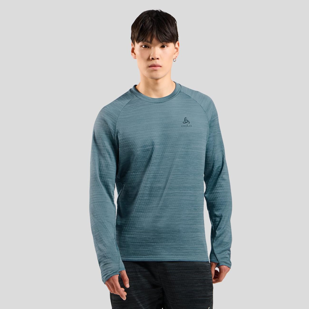 Odlo Męska koszulka do biegania z długim rękawem Essential Thermal I sportowa koszulka męska I sportowa górna część I Midlayer I koszulka fitness