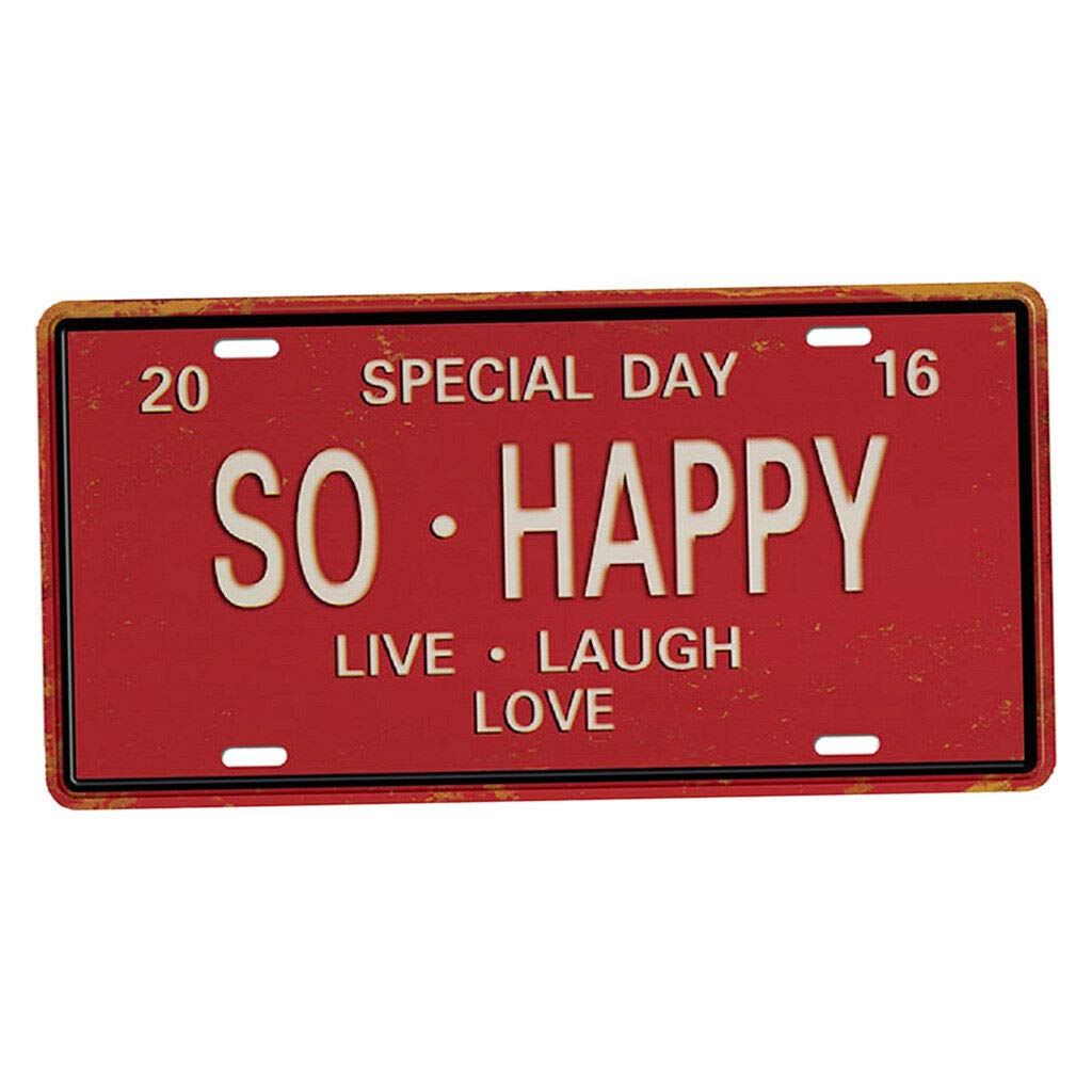 Shabby Chic Metal Tin Sign So Happy Dining Pub Bar Home Cafe Wall Art Decor