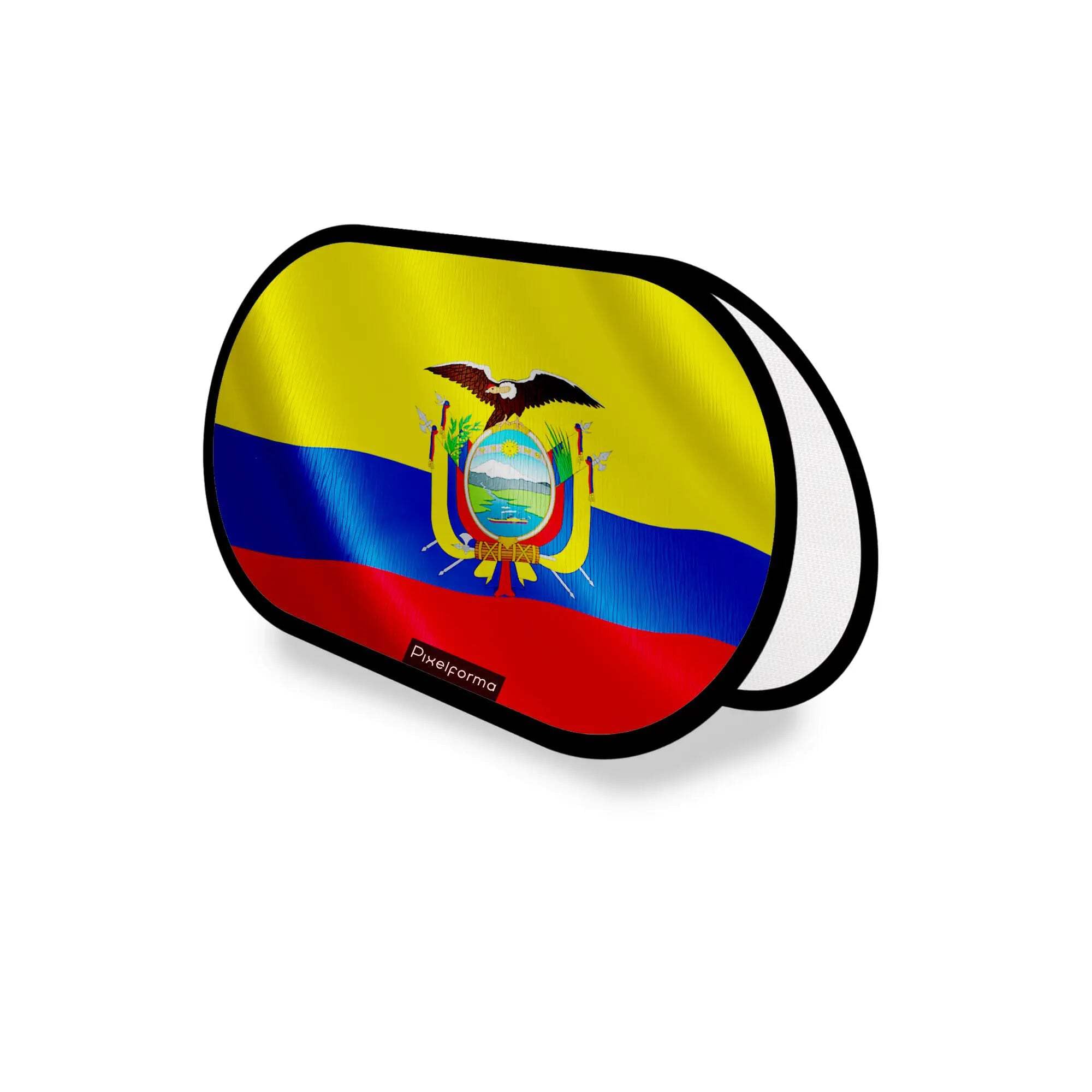 Drapeau Équateur 70x120cm pour support publicitaire ovale en polyester - 3