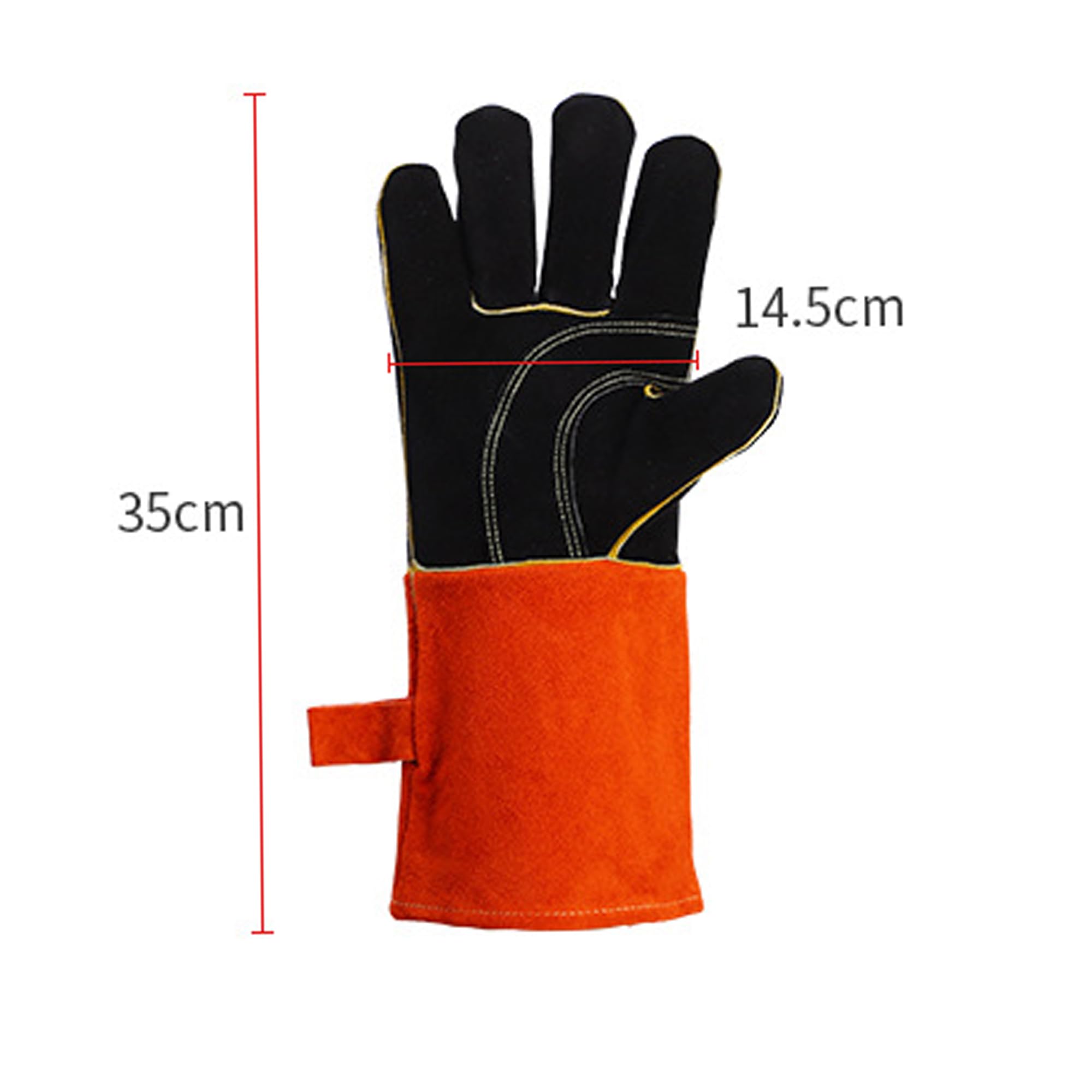 SUQ Guantes de Barbacoa de Cuero Resistentes al Calor, Guantes de Chimenea, Guantes de Horno, Guantes de protección contra el Calor a Prueba de Fuego, Guantes de Soldadura, Jardinería