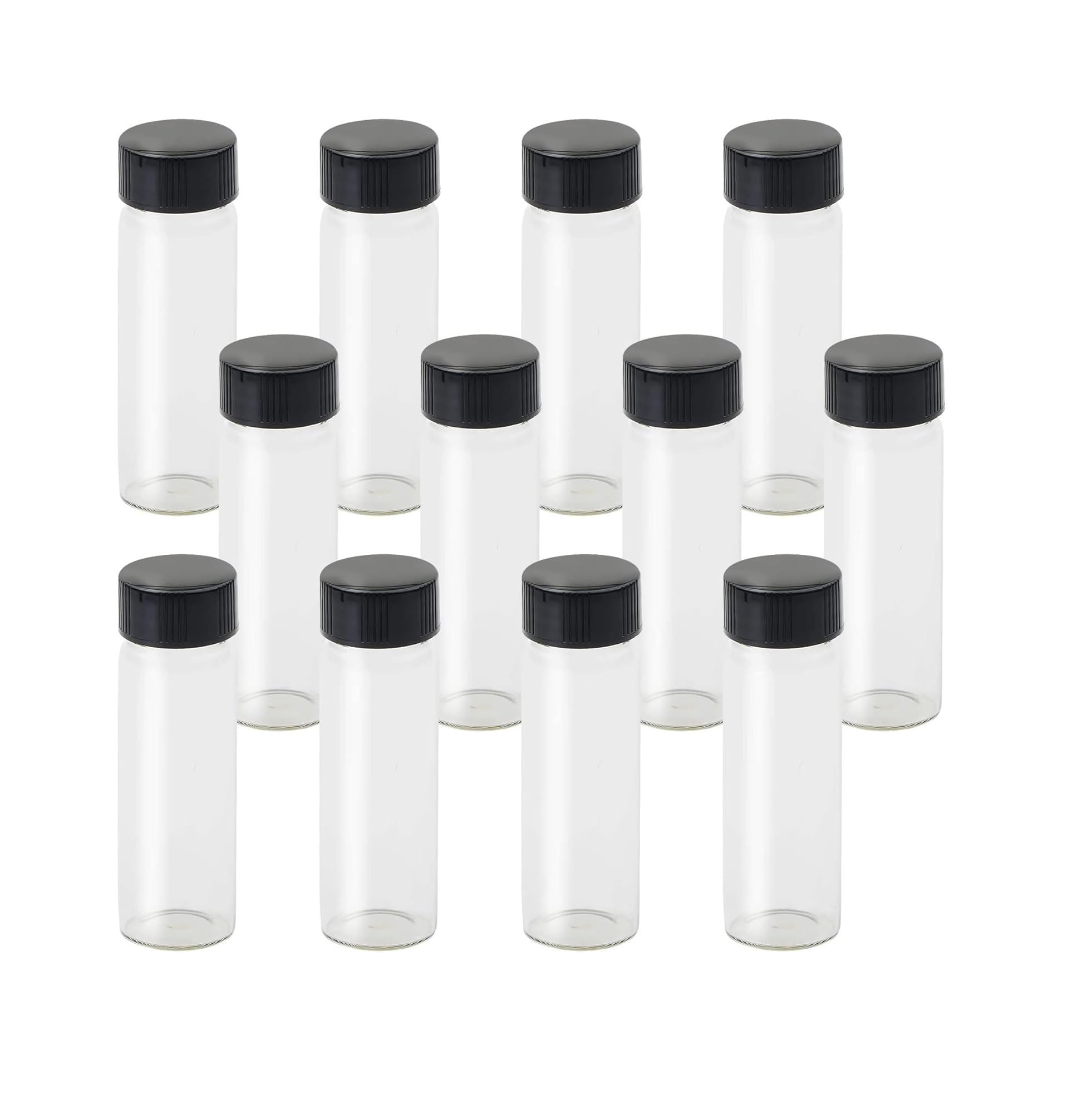 Set de 25 Frascos de Vidrio para Muestras 5–10ml con Tapa de Rosca Botellas de Reactivos de Boca Ancha Transparentes y Ámbar(Clear,60ml(27 * 140))