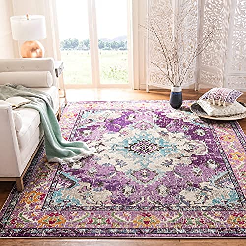 SAFAVIEH Boho Chic Teppich für Wohnzimmer, Esszimmer, Schlafzimmer - Monaco Collection, Kurzer...