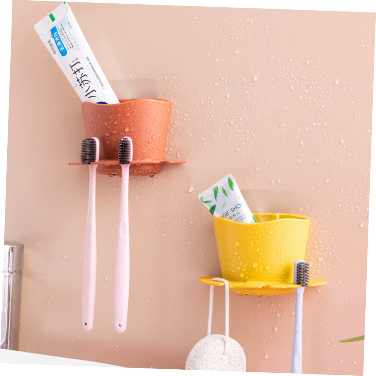 Ciieeo 9 Piezas Porta Cepillo Porta Cepillos Pared Soporte Almacenamiento Baño Porta Pasta Almacenamiento Maquinilla Afeitar