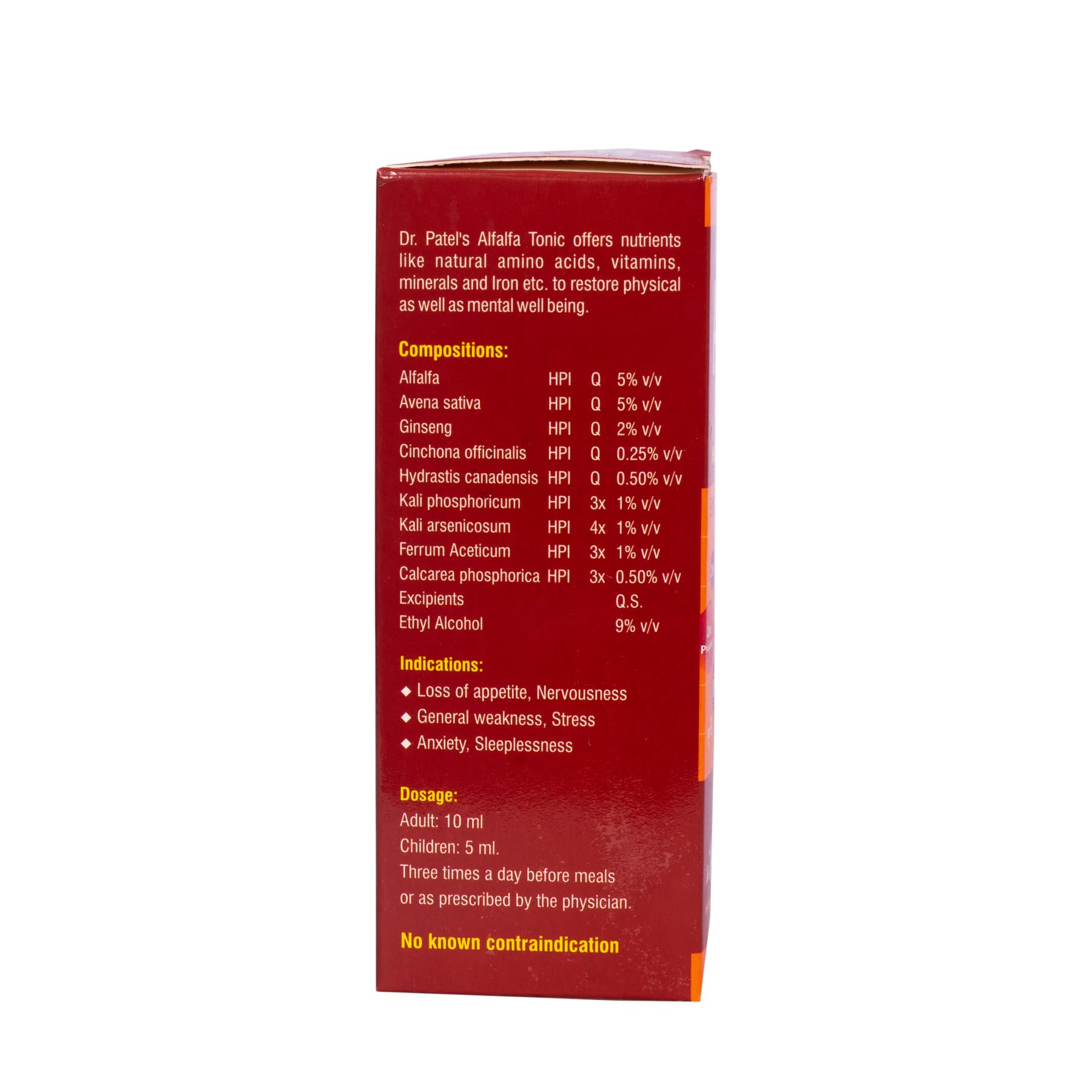 Dr. Patel's Homeopathic Alfalfa B12 Syrup | A Health Tonic that Supports Appetite, Reduces Stress, Boosts Energy - 200 ML (Pack of 1) 2