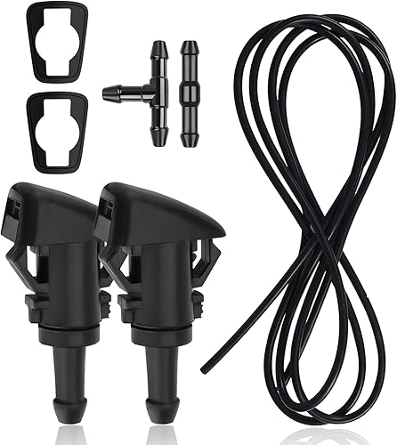 Kit de boquillas para limpiaparabrisas 4805742AB, 5113049AA, kit de manguera de lavado de parabrisas compatible con Chrysler, Dodge, Jeep