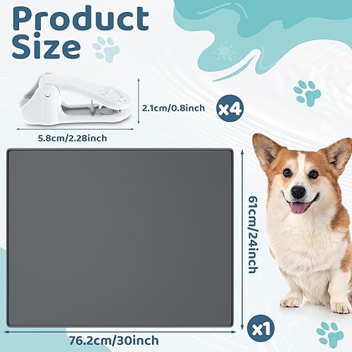 Miniatura 2 de 1 soporte para almohadilla de orina de 30 x 24 pulgadas, bandeja de silicona para orinal para perros, bandeja para orinal sin derrames, soporte para