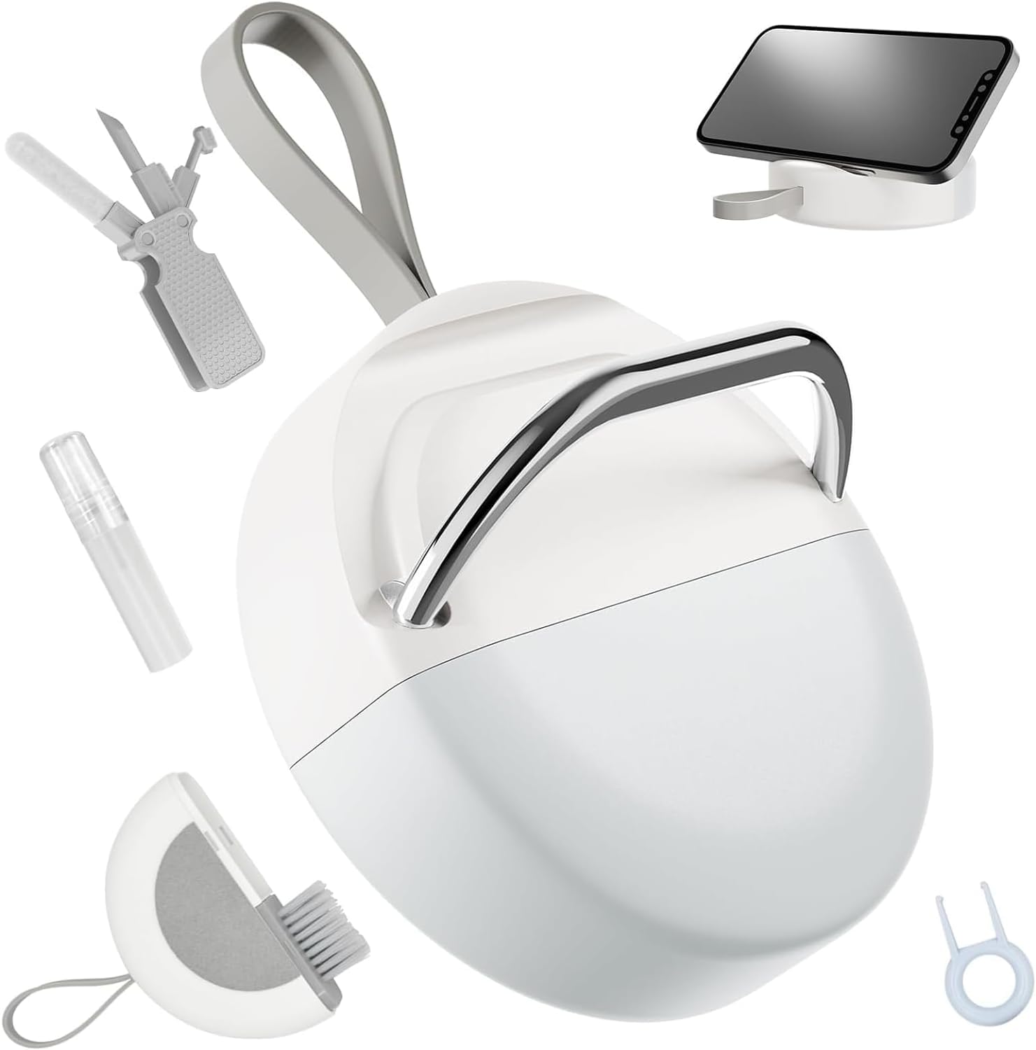 10 in 1 Multifunctional Cleaner Kit for Keyboard, Portable Laptop Screen Cleaning Brush Headphones Cleaner Kit for AirPods, Multi-Tool for Cleaning, Keyboard, Earbuds, Camera, Cellphones (White)