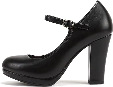 Soda Ayden  Women Mary Jane Ankle Strap Cushion High Heel Pump Shoe