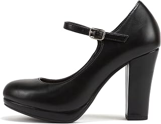 Soda “Ayden” ~ Women Mary Jane Ankle Strap Cushion High Heel Pump Shoe