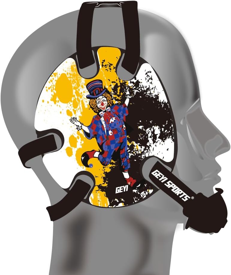 Wrestling Headgear with The Joker Decals (Black, Adult)