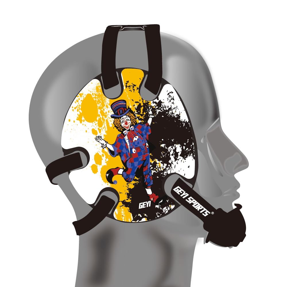 Wrestling Headgear with The Joker Decals (Black, Adult)