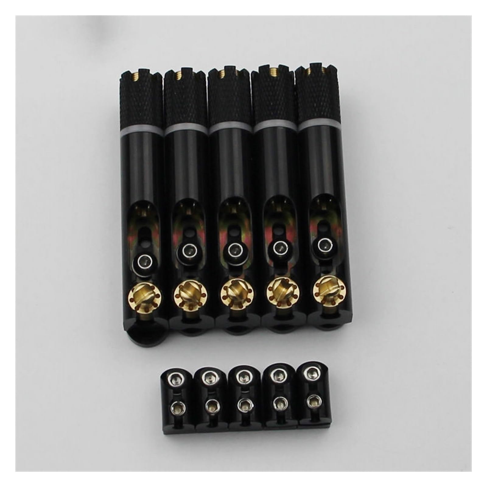 mostek gitarowy Mostek Gitarowy, Bezgłowy, Pojedynczy, Stały, Mosiężny Mostek Wentylatora (Color : 5 piece)