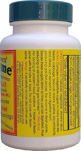 Miniatura 4 de Bean-Zyme Extra Strength (500 ct) es de 400 GAUL por tableta