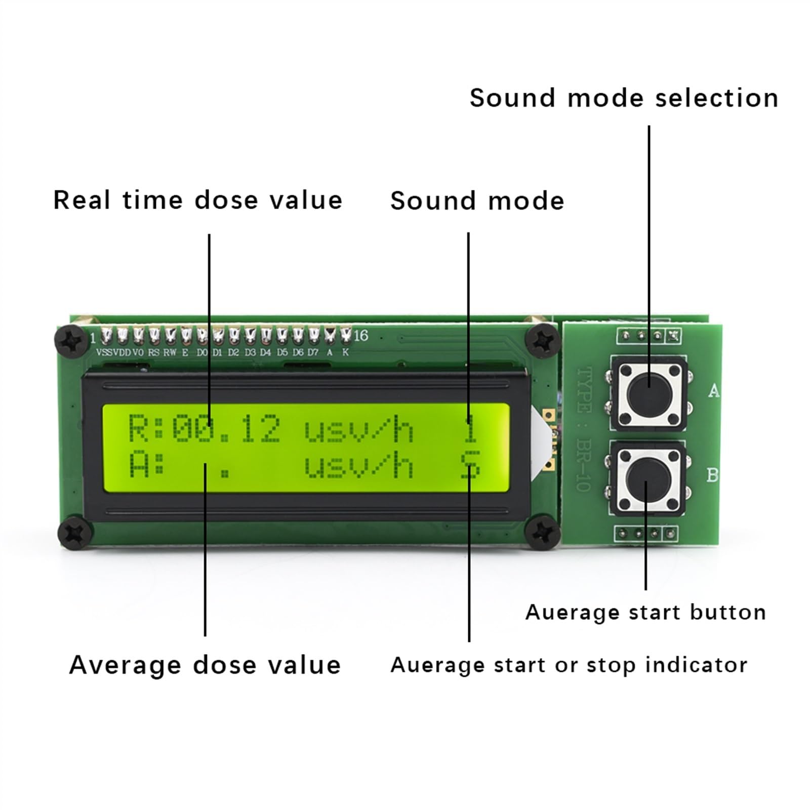Detector de radiación Nuclear, medidor EMF, contador Geiger, probador de joyería de piedra, dosímetro Personal de radiación con línea de datos