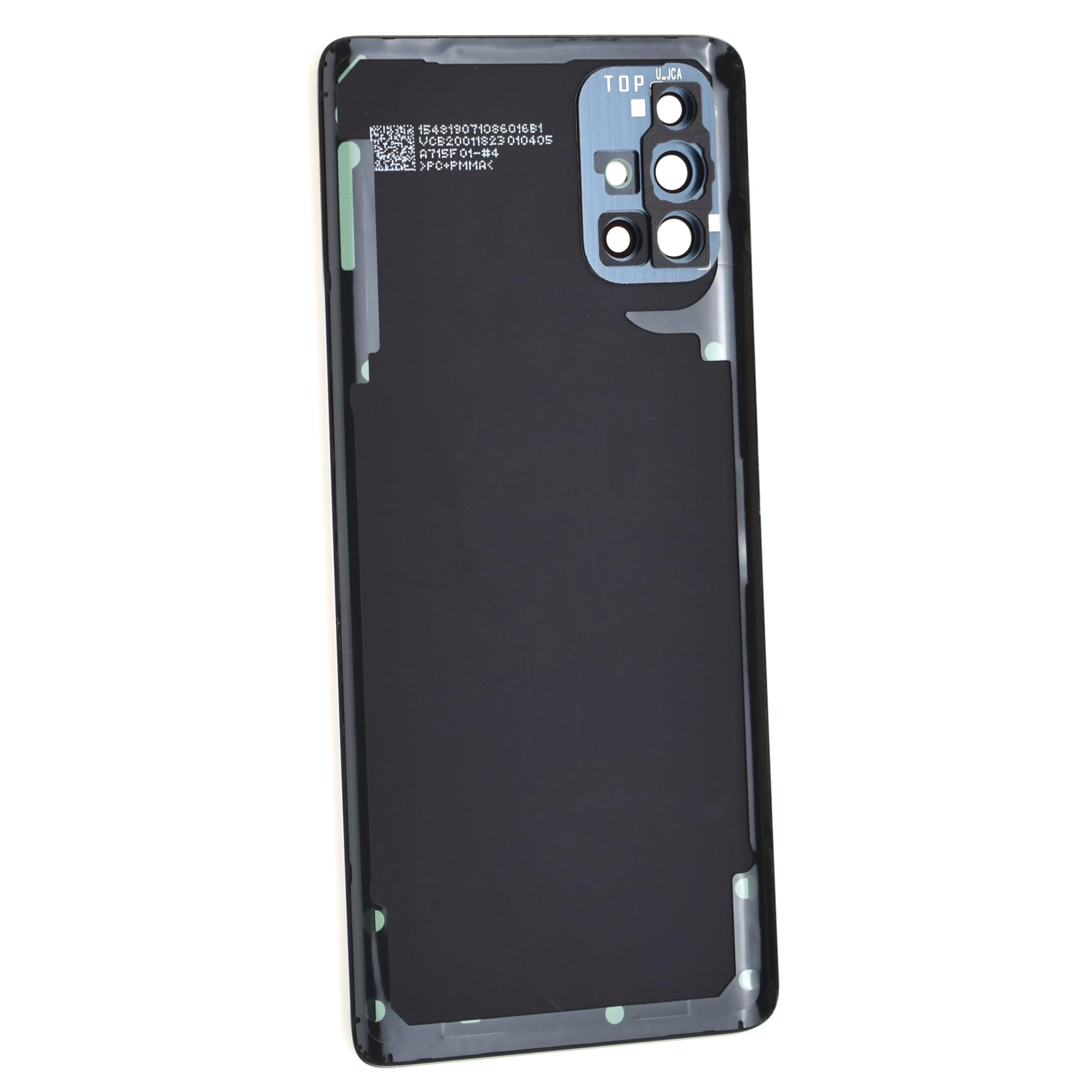 Double Sure Prism Crush Black Plastic Back Cover Replacement for Samsung Galaxy A71 SM-A715F with Rear Camera's Frame and Glass Pre Cut Adhesive and Tool Kit