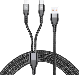 Usb To Dual Type C Splitter Charging Cable 6A 2A 2-In-1 Type C Charger Cord With 2 Type-C Port For Cell Phones/Tablets Usb To 2 Type C