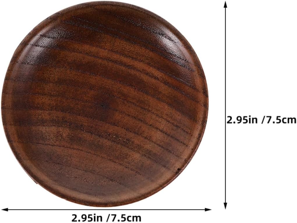 Wooden Sauce Dishes 2 Pcs for Sushi Dipping and Serving