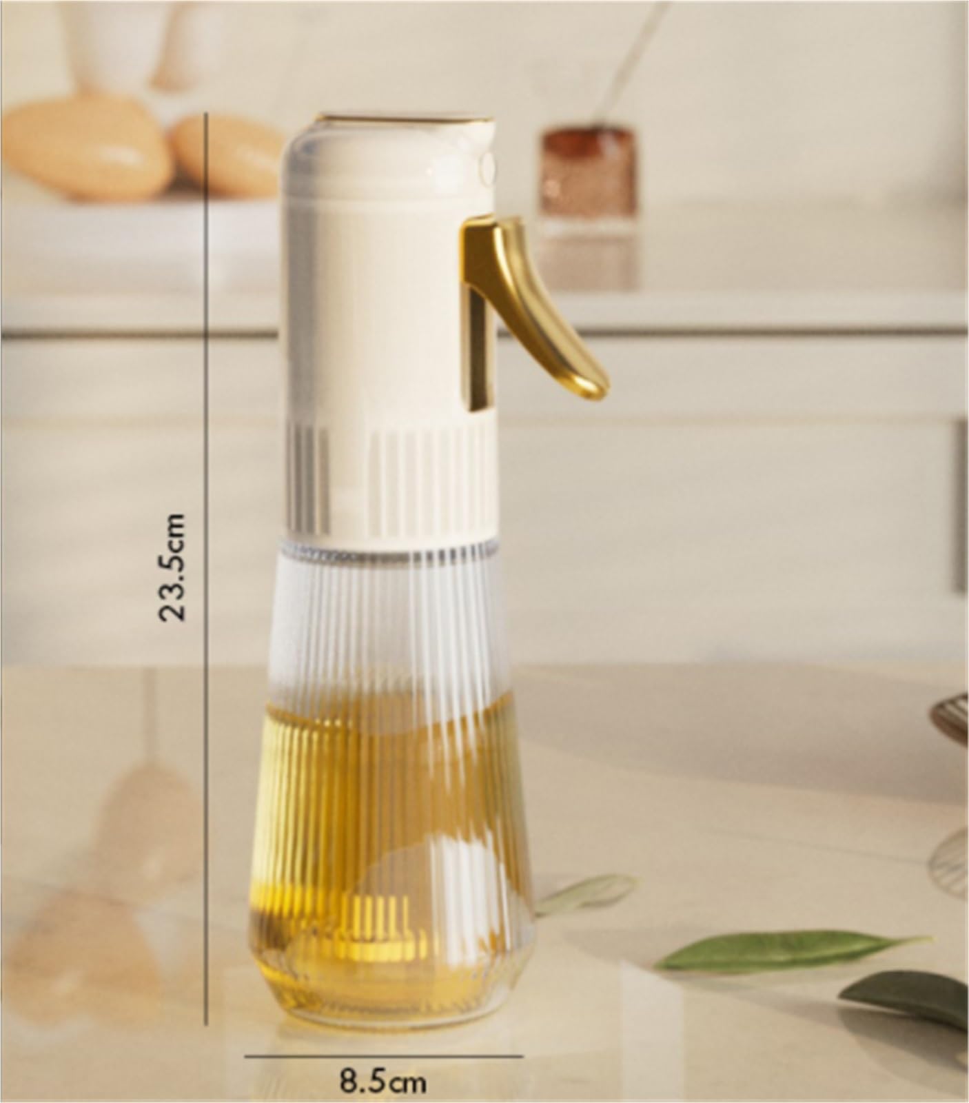 Ölsprüher Für Speiseöl Glashaushalts-Olivenölspender For Die Luftfritteuse, For Kochen Von Salat Und Grillen Grillen Küche(White)