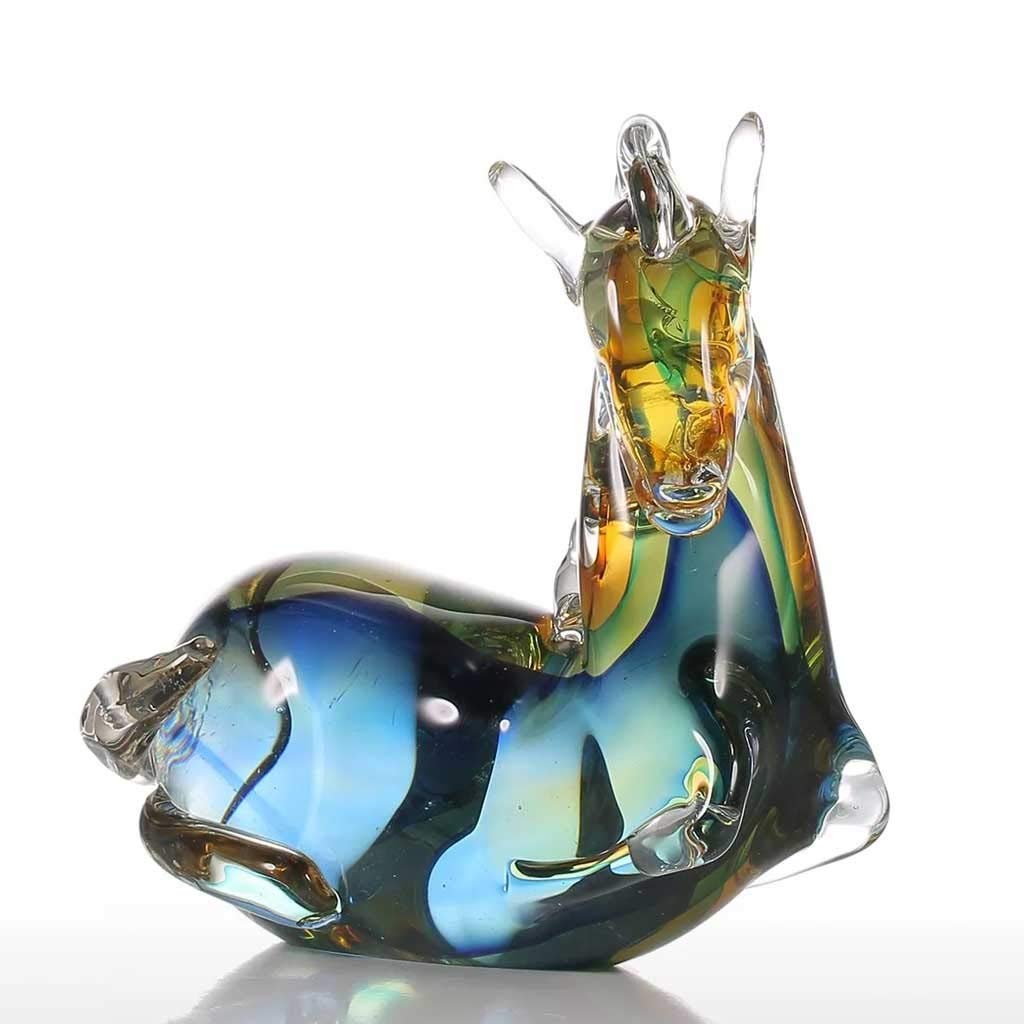 Amazon.co.jp: TBCML 青い幻想的な馬ガラス彫刻家の装飾像現代