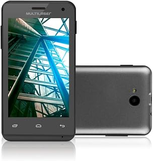 Smartphone Multilaser MS40 Cor Preta Tela 4 Câmera 2 MP + 5 MP 3G Quad Core 4GB Android 4.4 - P9007 NB226
