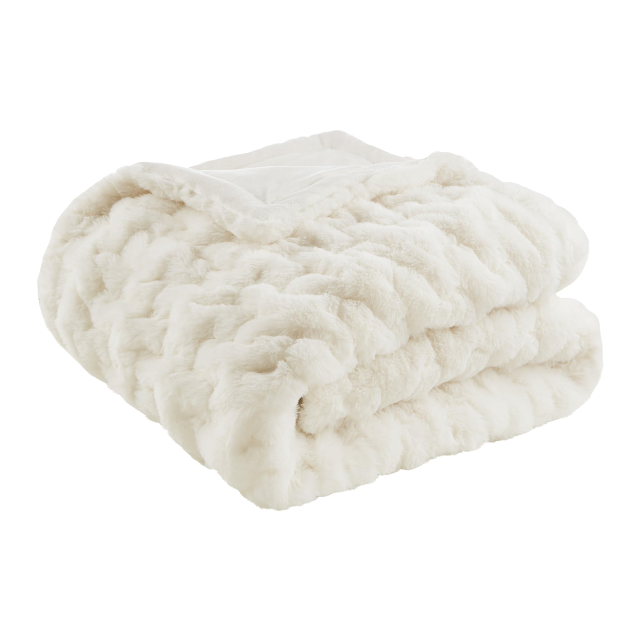 Amazon.com: Madison Park Ruched Fur Luxury Throw Premium Soft Cozy