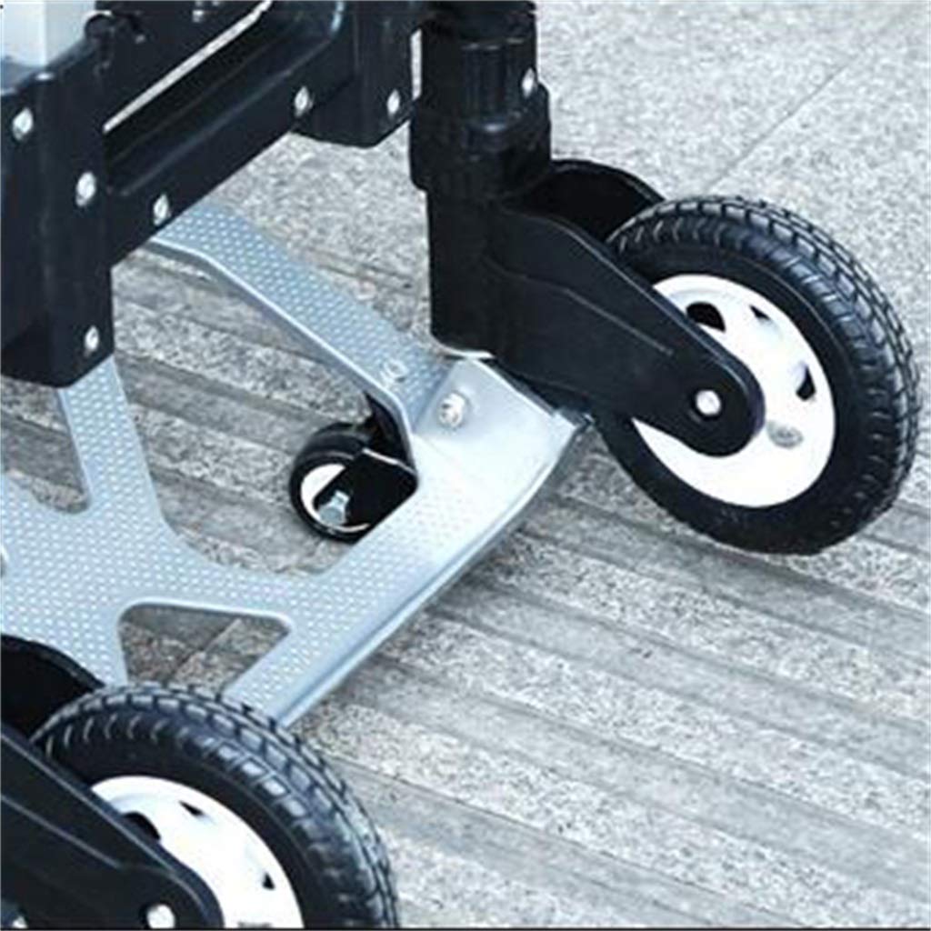 Pieghevole Carrello elevatore a Mano in Lega di alluminioNero Shopping drogheria Leggero Resistente Silenzioso con Carrello Porta-Ruote 68KG (Dimensioni : A)