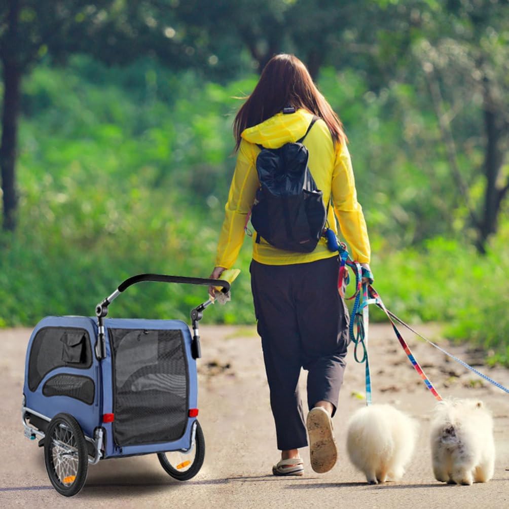 NOLITOY Dog Bike Trailer, Supports up to 100 lbs, Pet Cart Bicycle Carrier, 2 in 1 Folding Carrier with Quick Release Wheels, Reflector, Coupler, Collapsible to Store