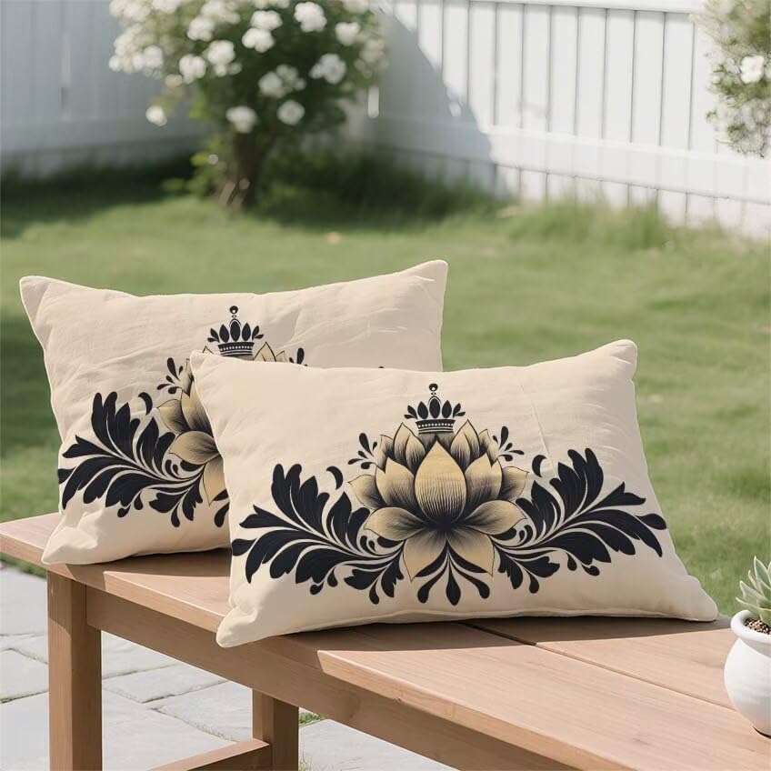 Housse de coussin 60x80cm lin imperméable double sided printing idée cadeau maison