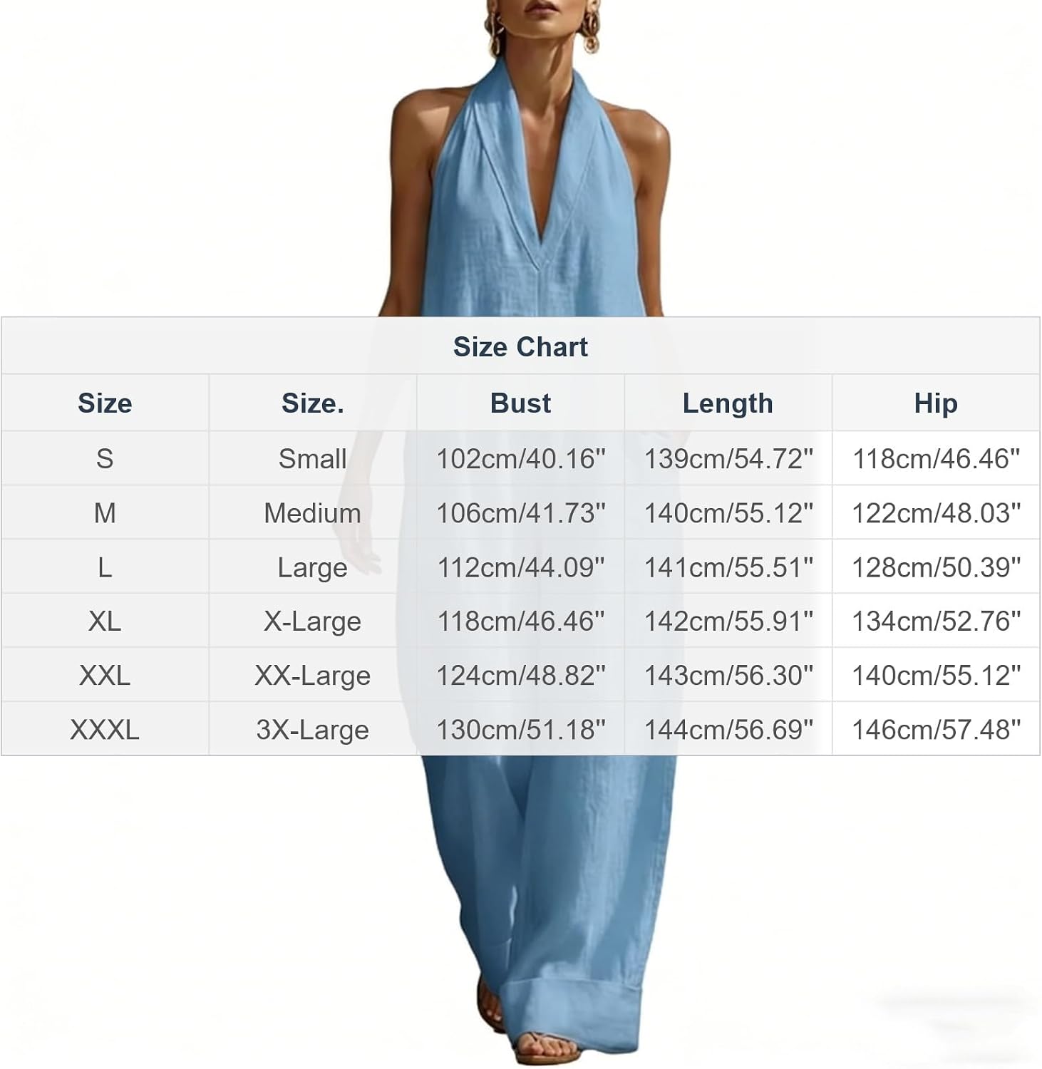 HGps8w Halter Linen Jumpsuits for Women Sleeveless Loose V Neck One Piece Rompers Wide Leg Harem Pants with Pockets