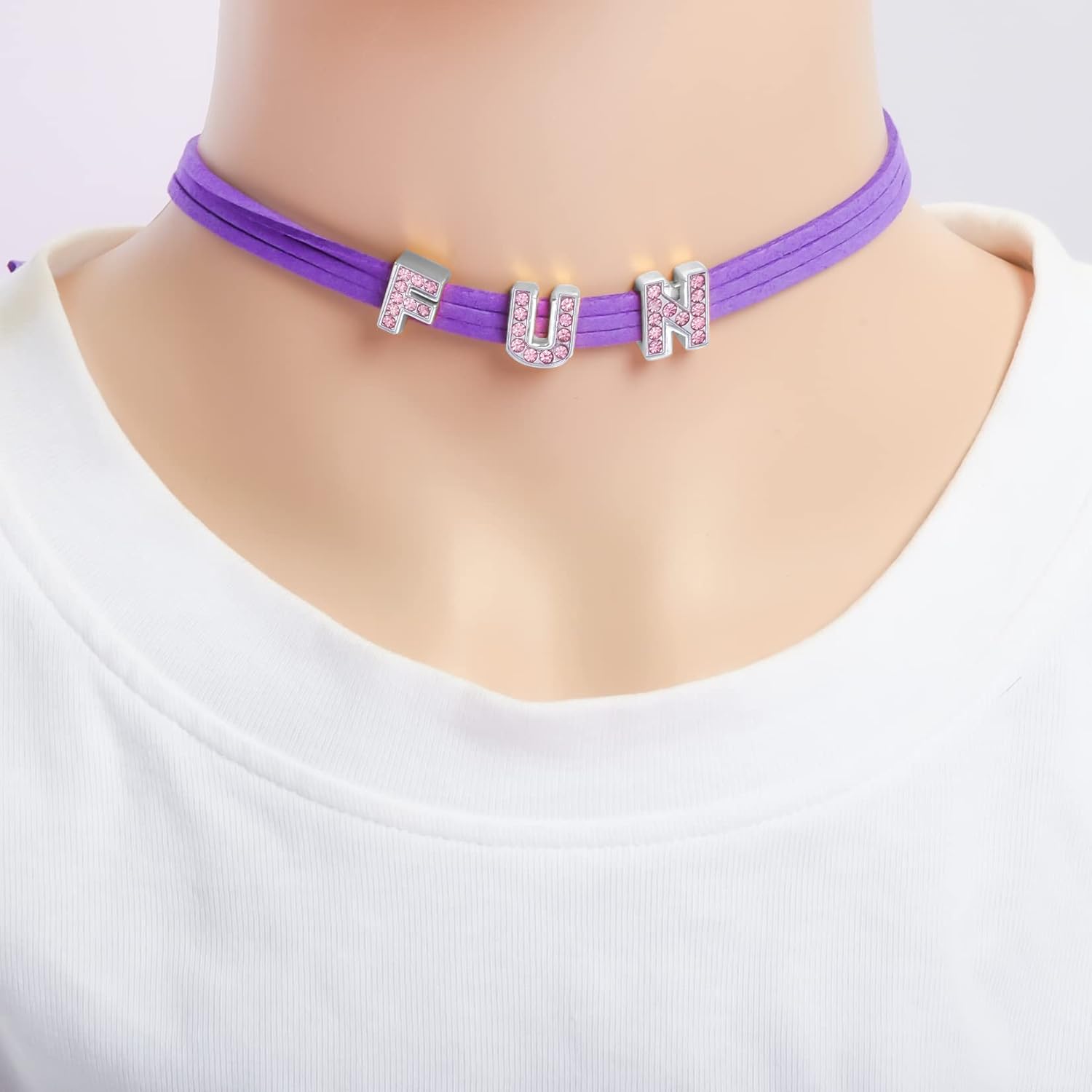 130pcs A-Z 8mm Full Rhinestones Slide Alphabet Letters for DIY Wristbands Bracelets, Jewelry Making Crafts Charms (Silver and Pink) - Image 7