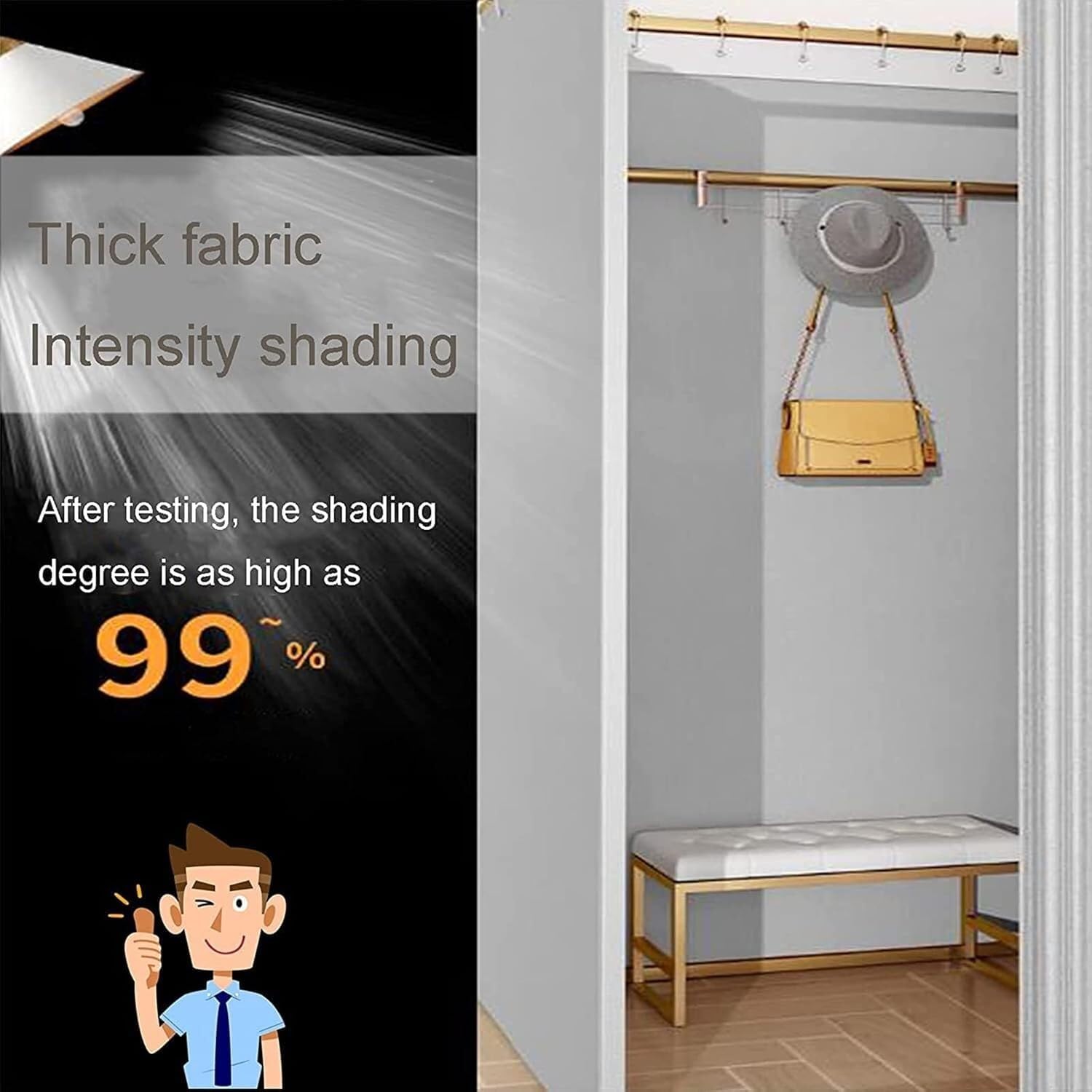 Dark Green Temporary Privacy Partition (with Curtain Kit) Simple Hooks and Slides Storage Room for Office Dormitory 3 Sizes(80x80x200cm)