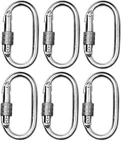 Mosquetão Aço Oval com Rosca Trava Dupla 3kn 300kg 2 Peças