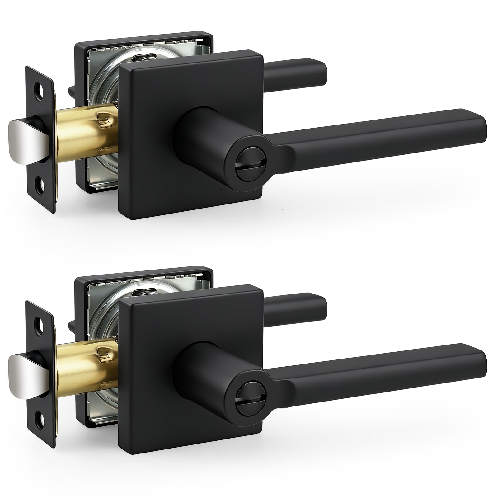 Probrico Door Handle with Lock - Brushed Nickel -32