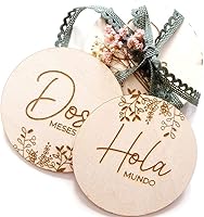 Placas meses de madera, Cumple mes bebé madera, Cumple mes en español, Cumple mes regalo recién nacido, Placas cumple...